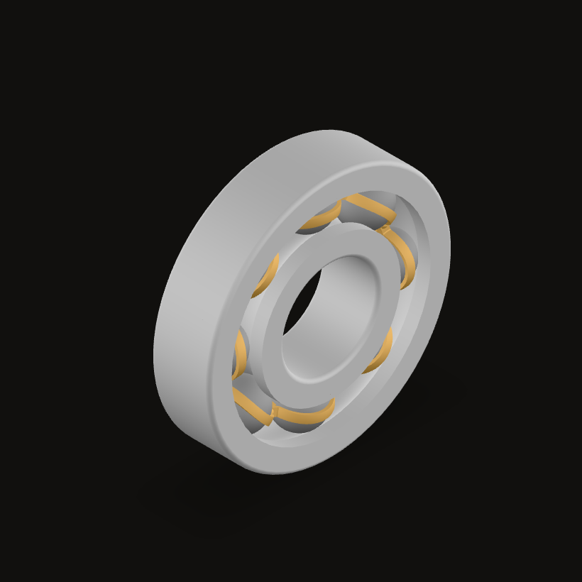 Radial ball bearing, isometric view
