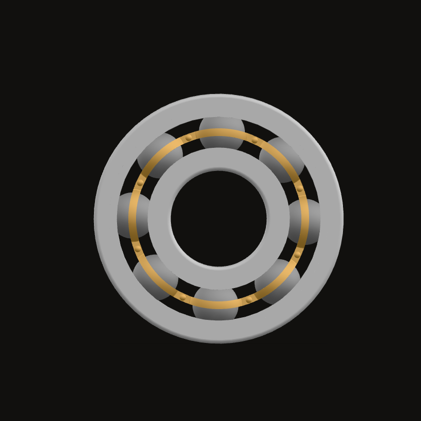 Radial ball bearing, side view
