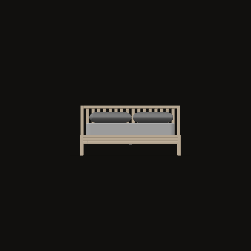 Bed frame, front view