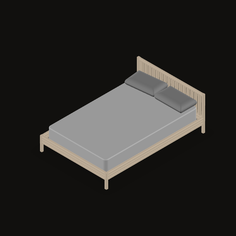 Bed frame, isometric view