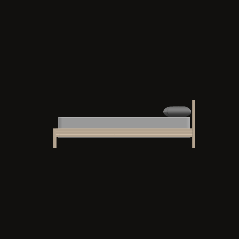 Bed frame, side view