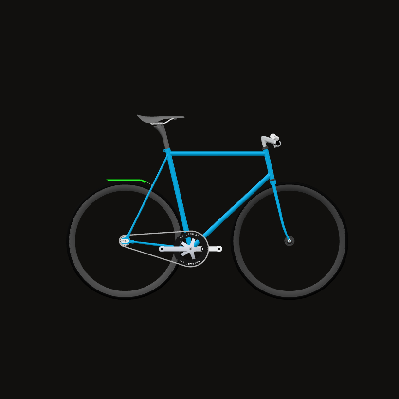 Fixed gear bike, front view