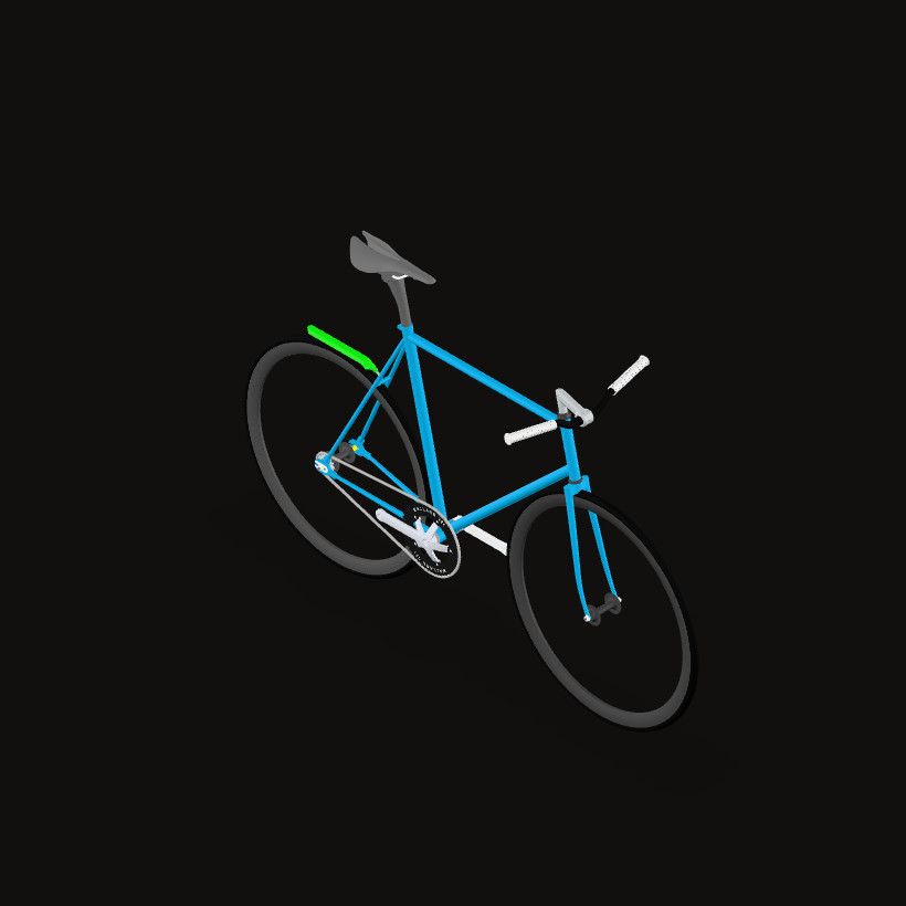 Fixed gear bike, isometric view