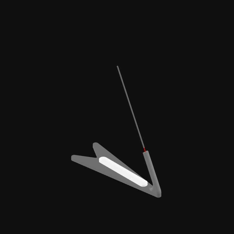 Incense holder, isometric view