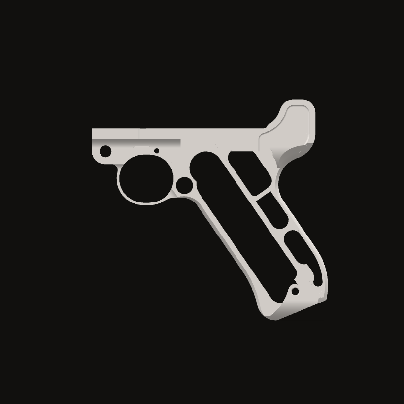 Luger 9mm replica, front view