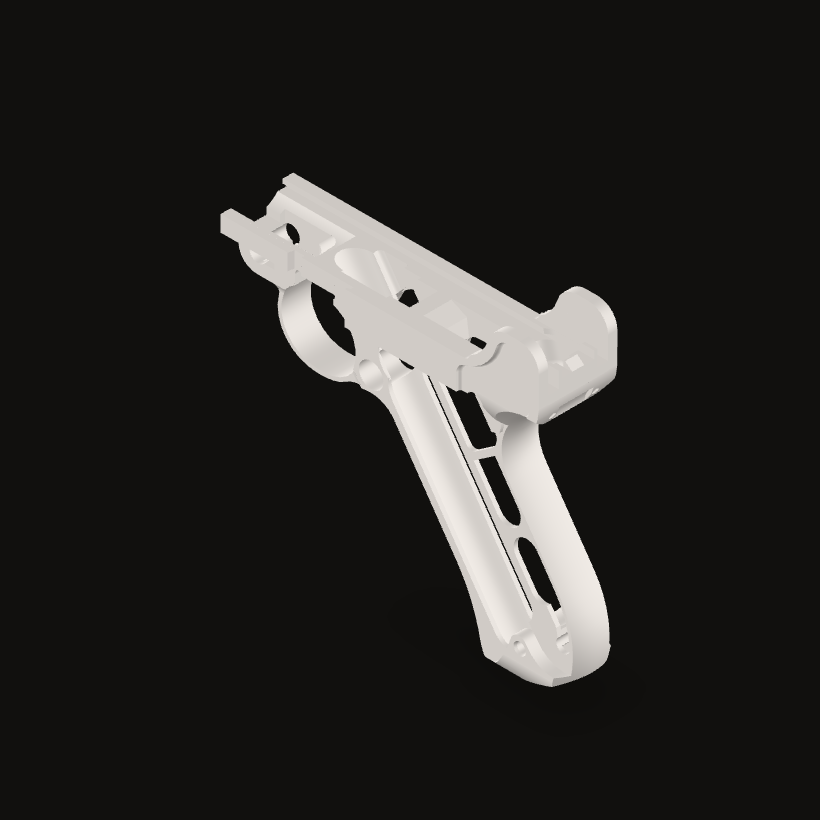 Luger 9mm replica, isometric view