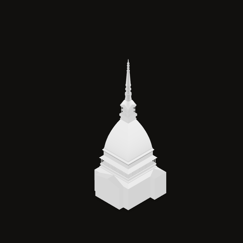 Mole Antonelliana model, isometric view