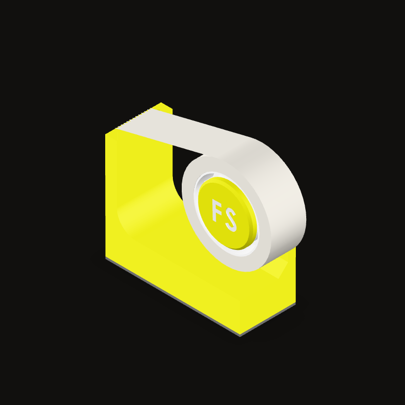 Tape holder, isometric view