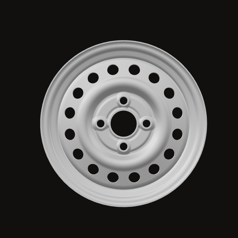 14 inch wheel rim, front view