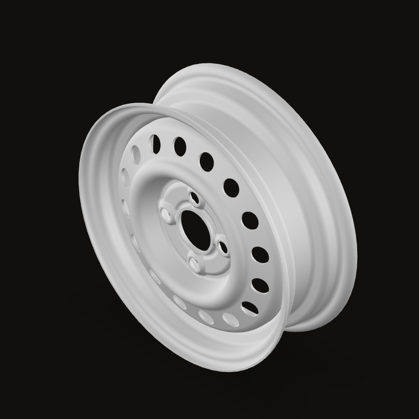 14 inch wheel rim, isometric view