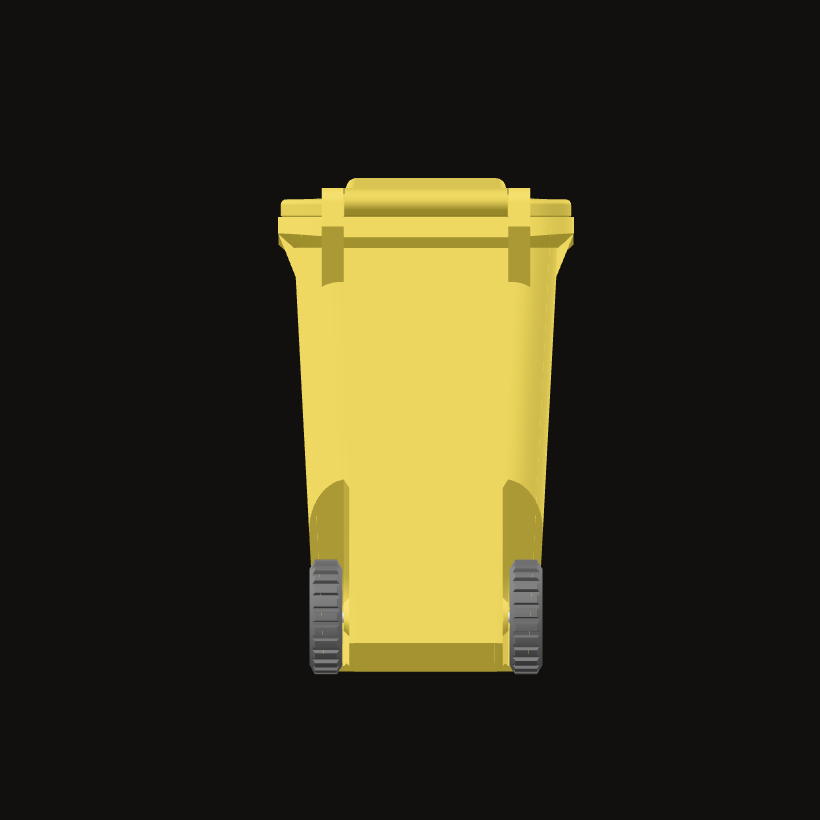 Wheelie bin, front view